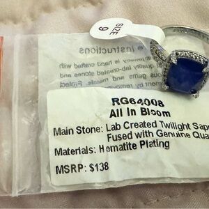 All In Bloom Twilight Sapphire Ring with Silver Detailing